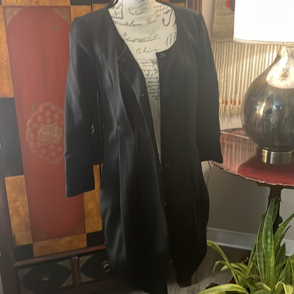 Poleci Black long jacket  Dress Size Small Medium Sz 6.🎉